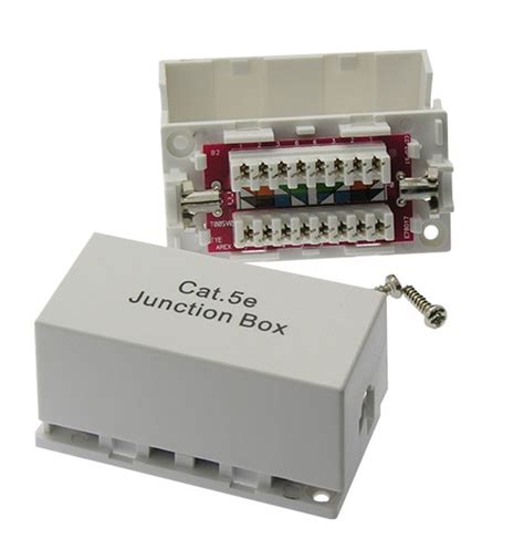 cat5e junction box punch down type for 4 wires|White Cat5E/Cat6 Junction Box Punch Down Type.